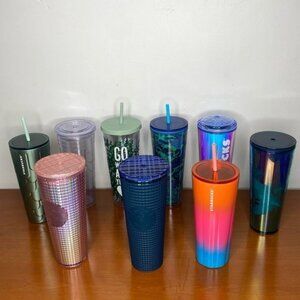 Lot of 9 Starbucks 24 oz Tumblers